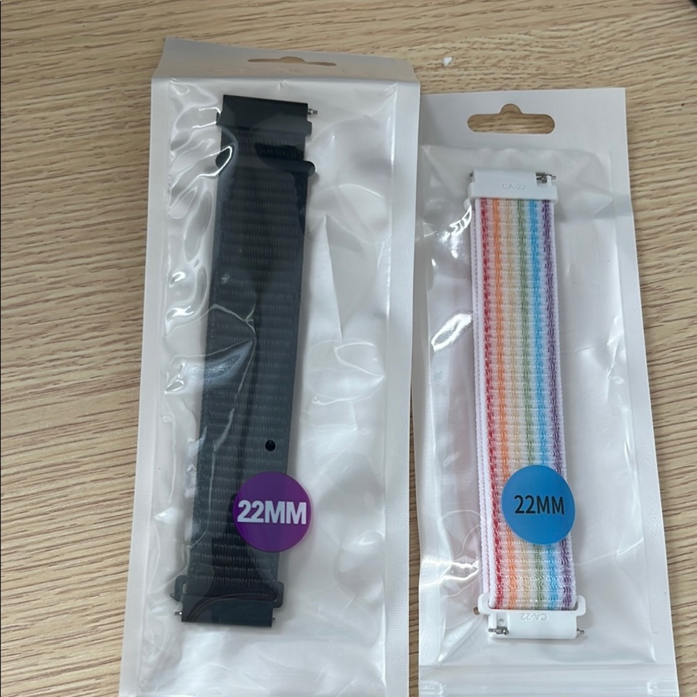 4 for $30! & free shipping - 
Black and Rainbow Watch Bands 22mm